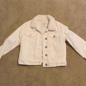 Old navy kids fluffy jean jacket